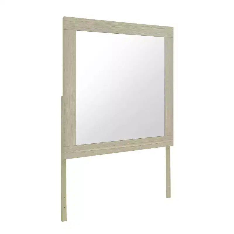 HomeRoots 35 Natural Wood Square Frame Mounted Dresser Mirror