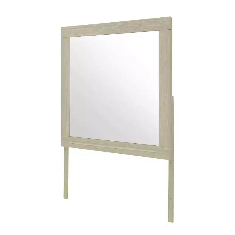 HomeRoots 35 Natural Wood Square Frame Mounted Dresser Mirror