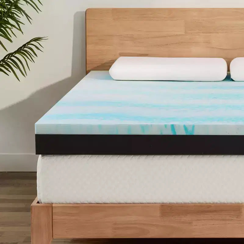 Dyonery Extra Firm Mattress Topper Twin Size 3 Inch, Pain Relieving Foam Bed Topper, Gel Memory Foam&High-Density Foam Mattress Pad