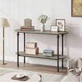 Coolmee Entryway Table, 43.3 inch Console Table with Storage, 2 Tier Sofa Table with Metal Frame, Behind Couch Table for Living Room, Hallway