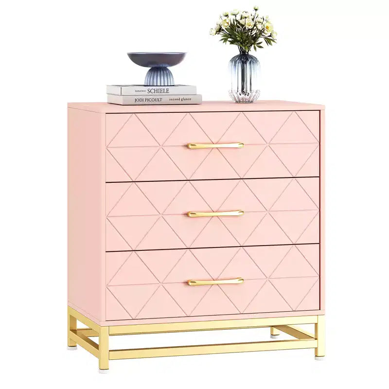 28.7 H 3-Drawer Dresser for Bedroom & Closet Slim Tall Chest with Soft-Close Glides Anti-Tip Kit