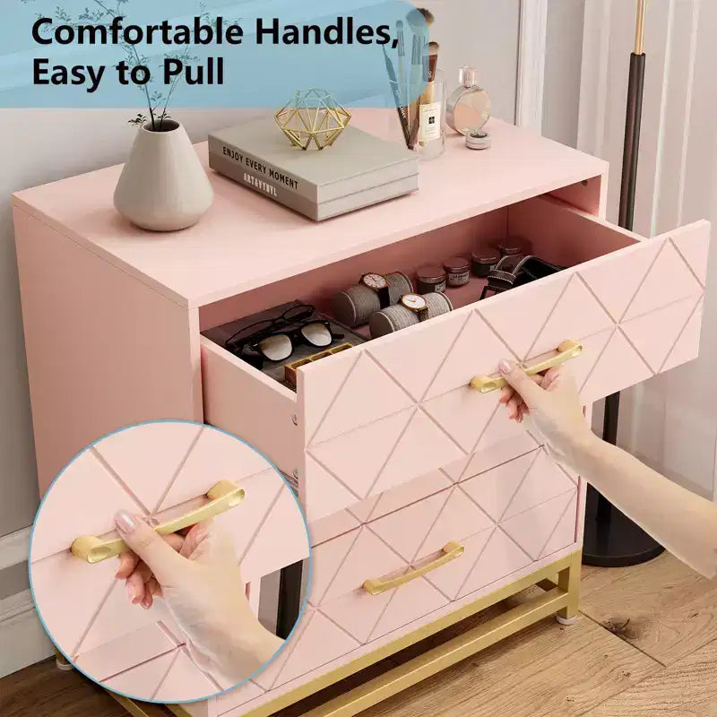 28.7 H 3-Drawer Dresser for Bedroom & Closet Slim Tall Chest with Soft-Close Glides Anti-Tip Kit