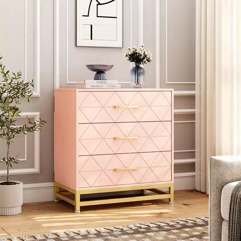 28.7 H 3-Drawer Dresser for Bedroom & Closet Slim Tall Chest with Soft-Close Glides Anti-Tip Kit