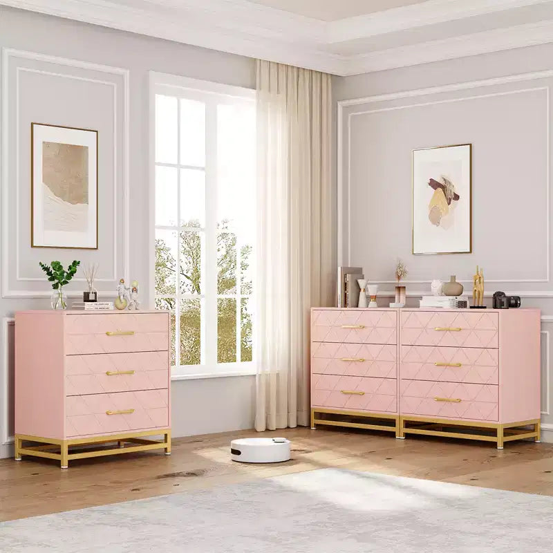 28.7 H 3-Drawer Dresser for Bedroom & Closet Slim Tall Chest with Soft-Close Glides Anti-Tip Kit
