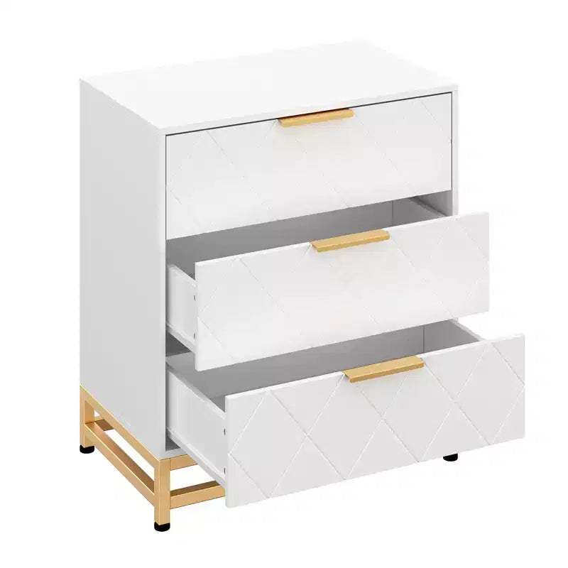 28.7 H 3-Drawer Dresser for Bedroom & Closet Slim Tall Chest with Soft-Close Glides Anti-Tip Kit