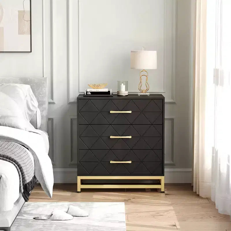 28.7 H 3-Drawer Dresser for Bedroom & Closet Slim Tall Chest with Soft-Close Glides Anti-Tip Kit