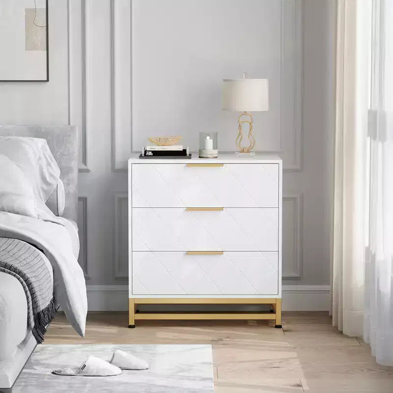 28.7 H 3-Drawer Dresser for Bedroom & Closet Slim Tall Chest with Soft-Close Glides Anti-Tip Kit