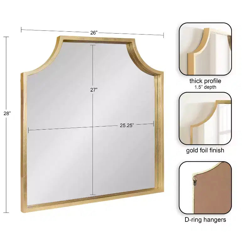 Kate and Laurel Travis Scalloped Arch Framed Wall Mirror