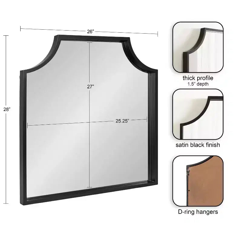 Kate and Laurel Travis Scalloped Arch Framed Wall Mirror