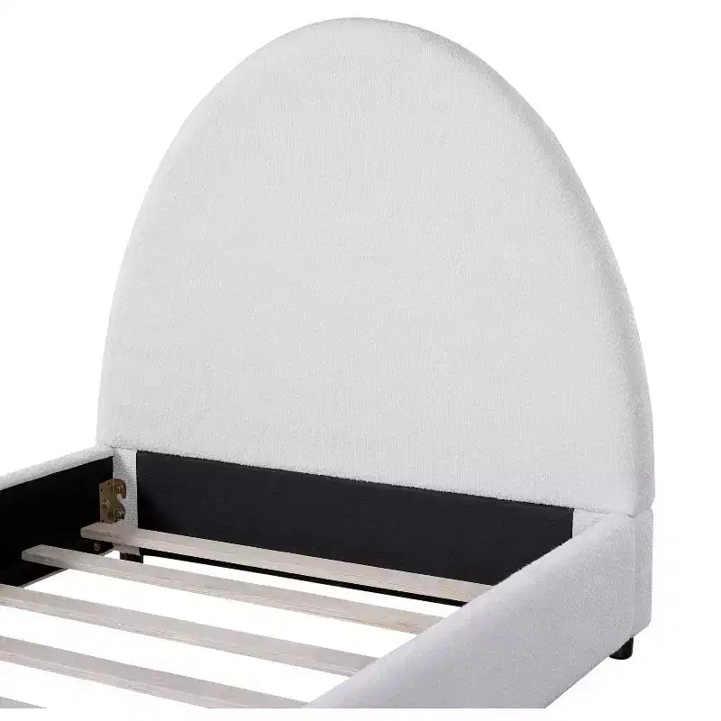 Christopher Knight Home Saria Modern Boucle Upholstered Bed with Half-Round Curved Headboard