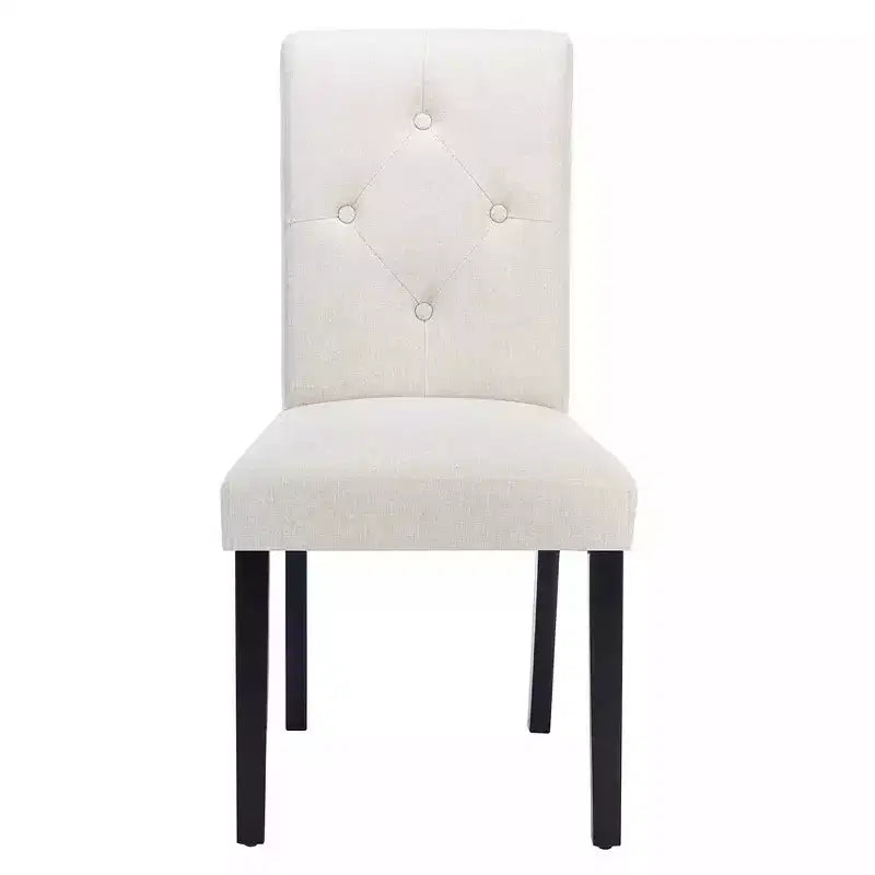 VECELO Upholstered Dining Chairs Set of 2/4/6 Modern Fabric/PU Leather Kitchen Chairs High Back Modern Dining Chairs Brown/Beige/Green