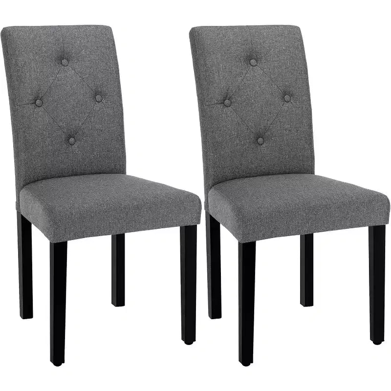 VECELO Upholstered Dining Chairs Set of 2/4/6 Modern Fabric/PU Leather Kitchen Chairs High Back Modern Dining Chairs Brown/Beige/Green