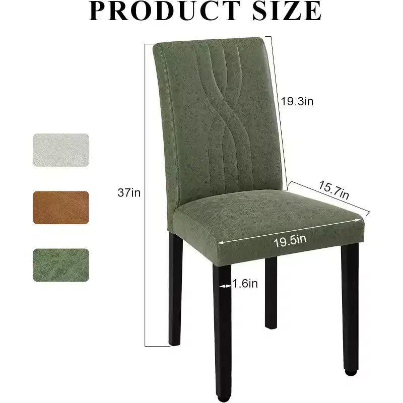 VECELO Upholstered Dining Chairs Set of 2/4/6 Modern Fabric/PU Leather Kitchen Chairs High Back Modern Dining Chairs Brown/Beige/Green