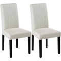 VECELO Upholstered Dining Chairs Set of 2/4/6 Modern Fabric/PU Leather Kitchen Chairs High Back Modern Dining Chairs Brown/Beige/Green