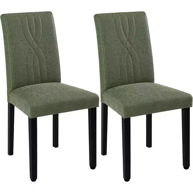 VECELO Upholstered Dining Chairs Set of 2/4/6 Modern Fabric/PU Leather Kitchen Chairs High Back Modern Dining Chairs Brown/Beige/Green