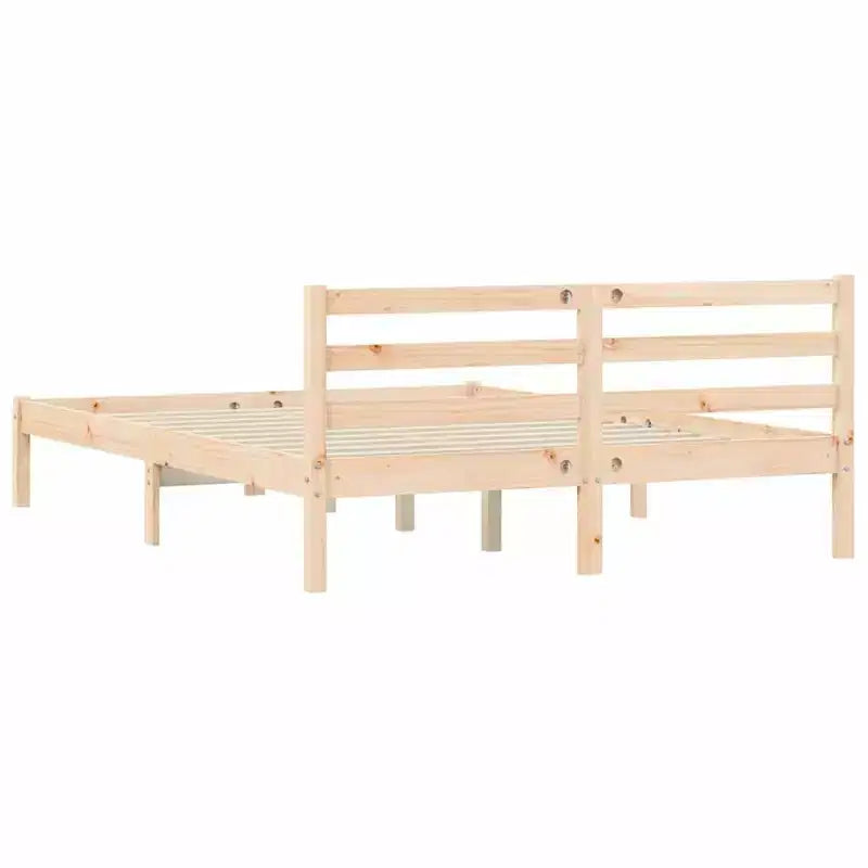 vidaXL Bed Frame Natural 76.97 x 56.10 x 27.36 in Solid Pine Wood