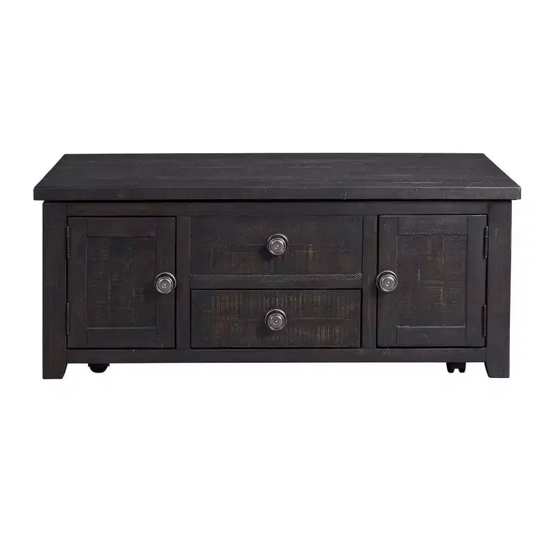 Kahlil 2 Drawer Coffee Table with Lift Top Espresso - Picket House Furnishings: Hidden Storage, Mid-Century Modern Design