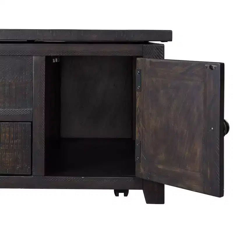 Kahlil 2 Drawer Coffee Table with Lift Top Espresso - Picket House Furnishings: Hidden Storage, Mid-Century Modern Design