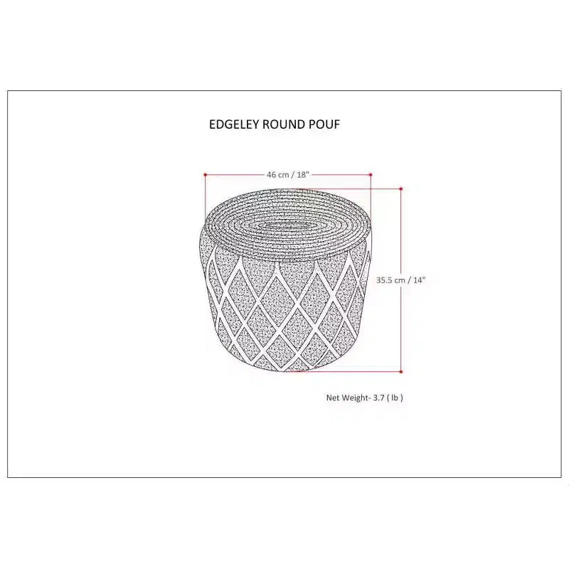 Nesbitt Round Pouf - WyndenHall