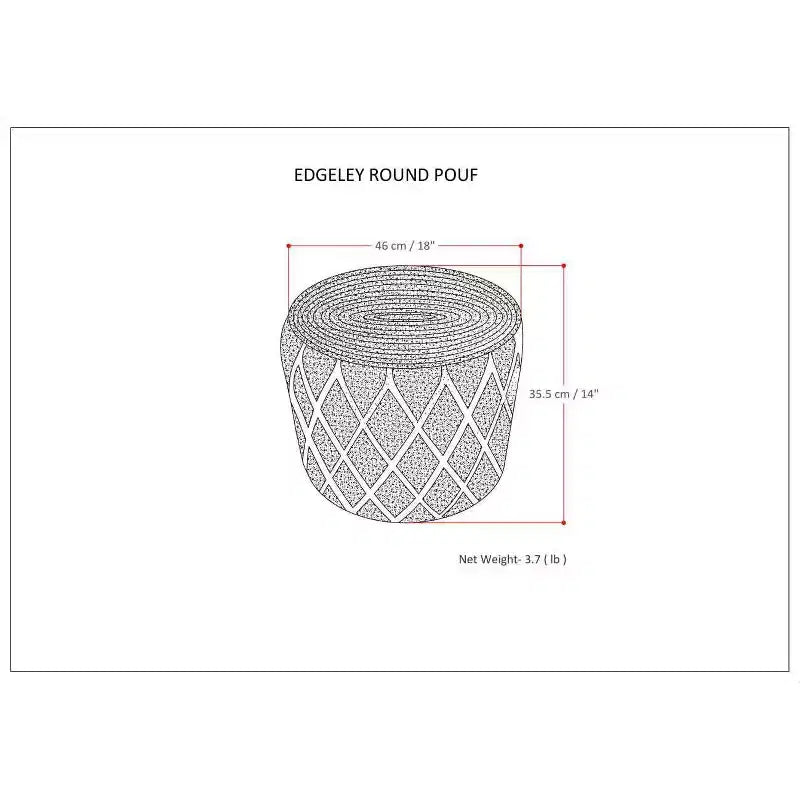 Nesbitt Round Pouf - WyndenHall