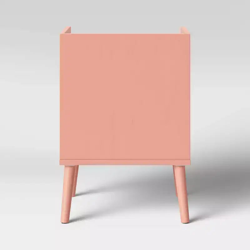 Rattan & Wood Bedside Kids' Cabinet Rose Pink - Pillowfort